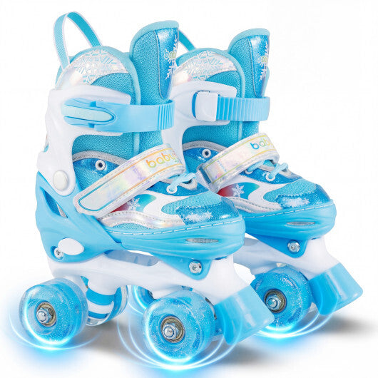 Kids Roller Skates 4 Sizes Adjustable with Light-up Wheels for Toddler Aged 5-7 (S)-Purple LuxuryLifeWay Online Store