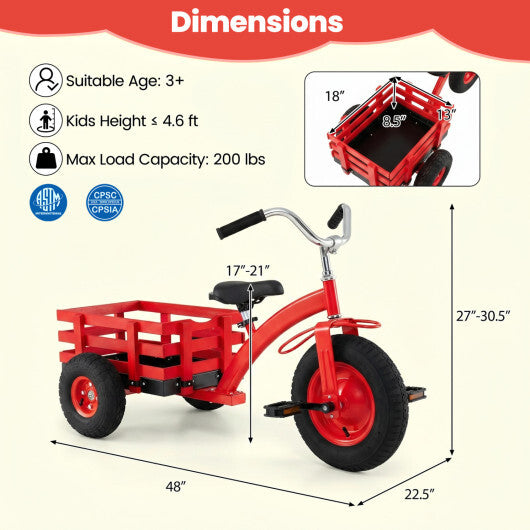 Kids Tricycle with 15 Inch Inflatable Rubber Tires -Green LuxuryLifeWay Online Store