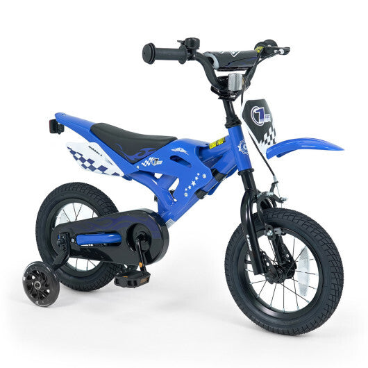 12 Inch Kids Bike Motorcycle-Inspired for Boy Girl Ages 3-4 Years-Black