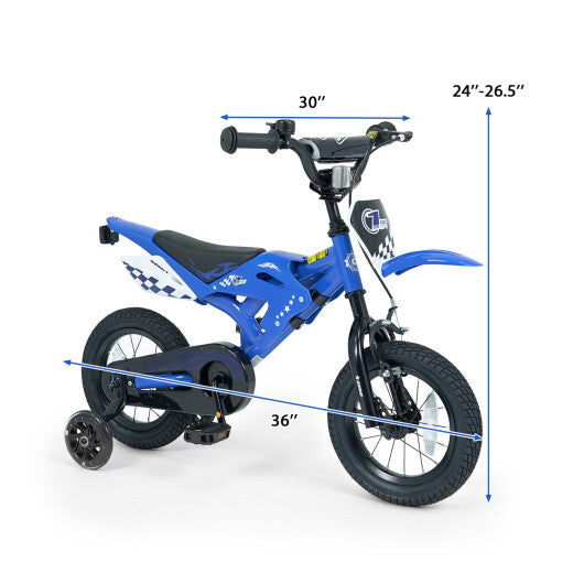 12 Inch Kids Bike Motorcycle-Inspired for Boy Girl Ages 3-4 Years-Black