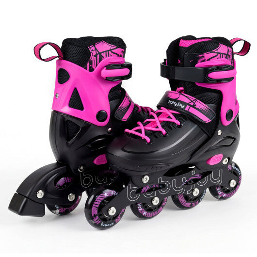 4-Size Adjustable Light-Up Kids Inline Skates for Kids Ages 7-9-Blue LuxuryLifeWay Online Store