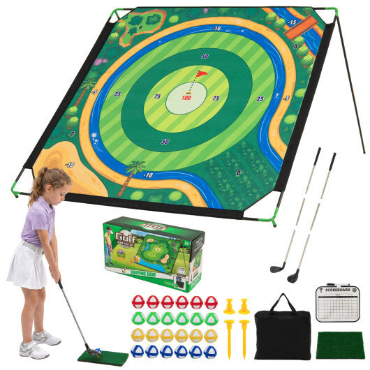 71 x 71 Inches Golf Chipping Game Set with 2 Adjustable Clubs LuxuryLifeWay Online Store