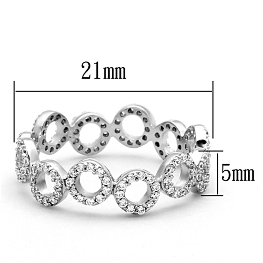 TS139 - Rhodium 925 Sterling Silver Ring with AAA Grade CZ  in Clear LuxuryLifeWay Online Store