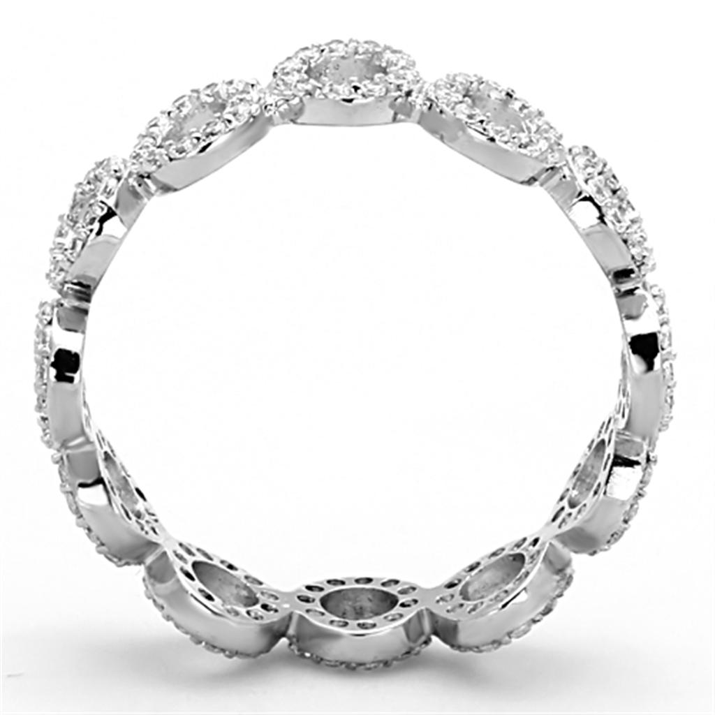 TS139 - Rhodium 925 Sterling Silver Ring with AAA Grade CZ  in Clear LuxuryLifeWay Online Store