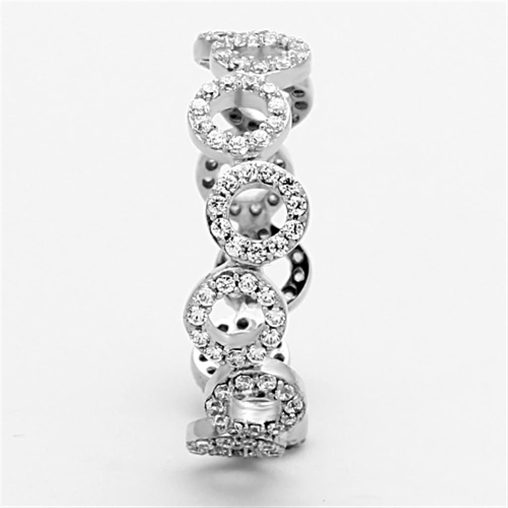 TS139 - Rhodium 925 Sterling Silver Ring with AAA Grade CZ  in Clear LuxuryLifeWay Online Store