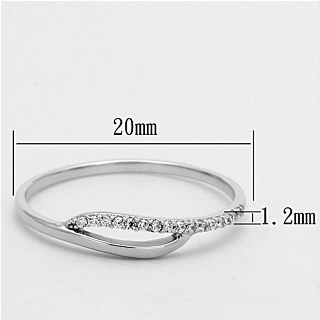 TS145 - Rhodium 925 Sterling Silver Ring with AAA Grade CZ  in Clear LuxuryLifeWay Online Store