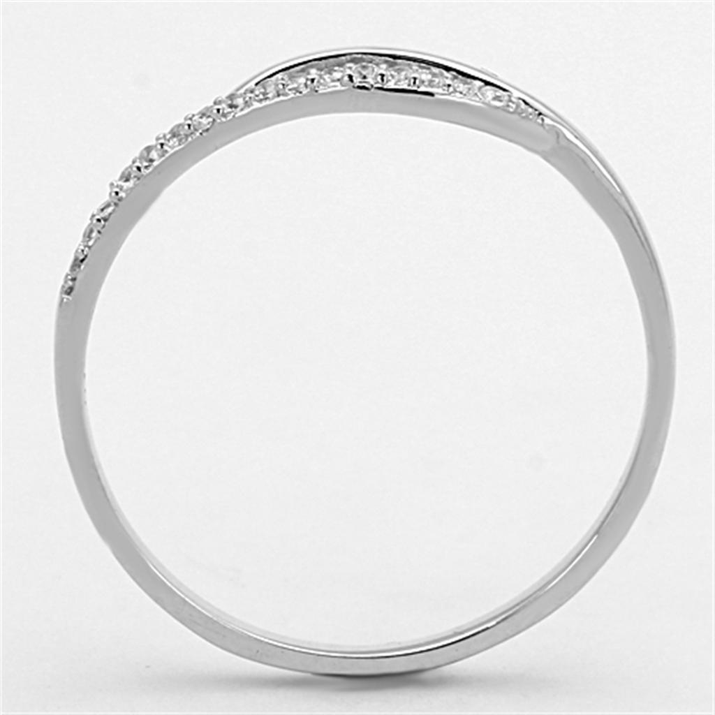 TS145 - Rhodium 925 Sterling Silver Ring with AAA Grade CZ  in Clear LuxuryLifeWay Online Store