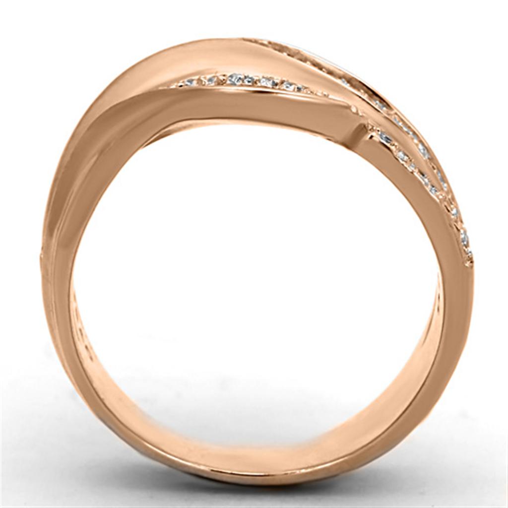 TS168 - Rose Gold 925 Sterling Silver Ring with AAA Grade CZ  in Clear LuxuryLifeWay Online Store