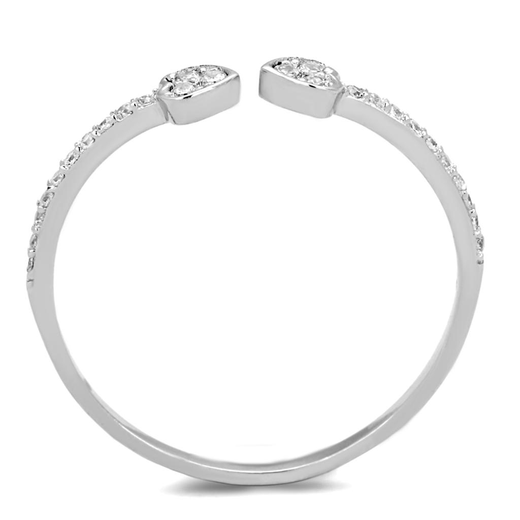 TS205 - Rhodium 925 Sterling Silver Ring with AAA Grade CZ  in Clear LuxuryLifeWay Online Store