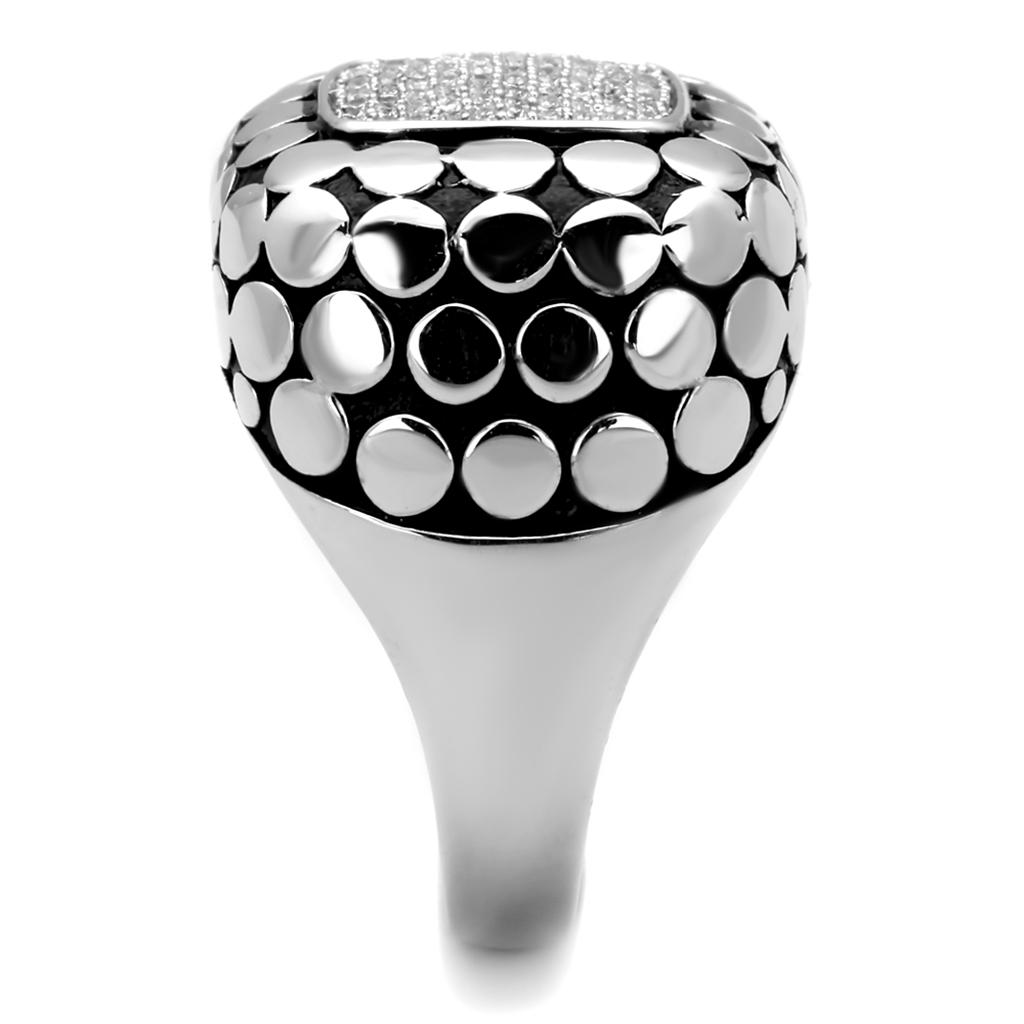 TS215 - Rhodium 925 Sterling Silver Ring with AAA Grade CZ  in Clear LuxuryLifeWay Online Store