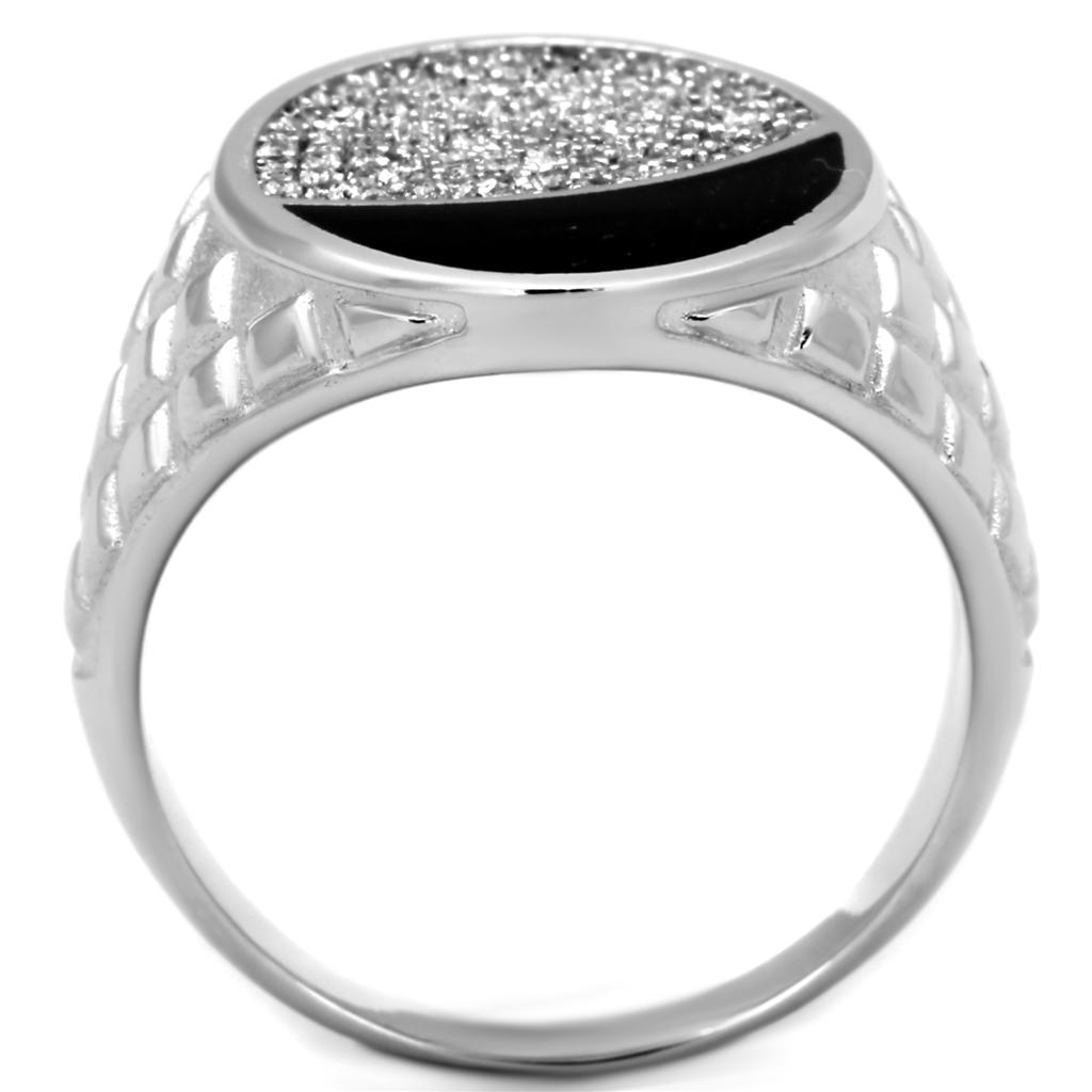 TS216 - Rhodium 925 Sterling Silver Ring with AAA Grade CZ  in Clear LuxuryLifeWay Online Store