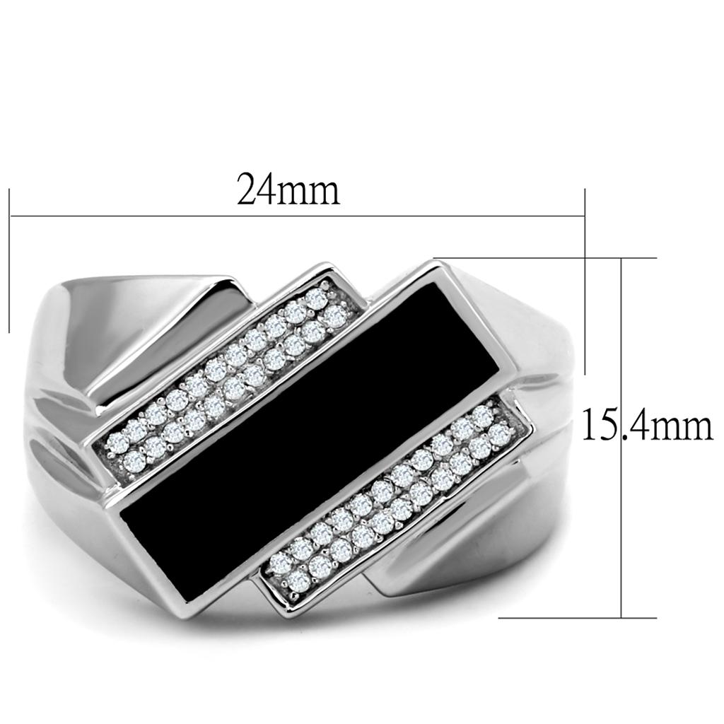 TS218 - Rhodium 925 Sterling Silver Ring with AAA Grade CZ  in Clear LuxuryLifeWay Online Store