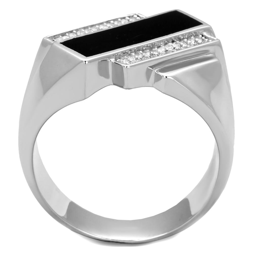 TS218 - Rhodium 925 Sterling Silver Ring with AAA Grade CZ  in Clear LuxuryLifeWay Online Store