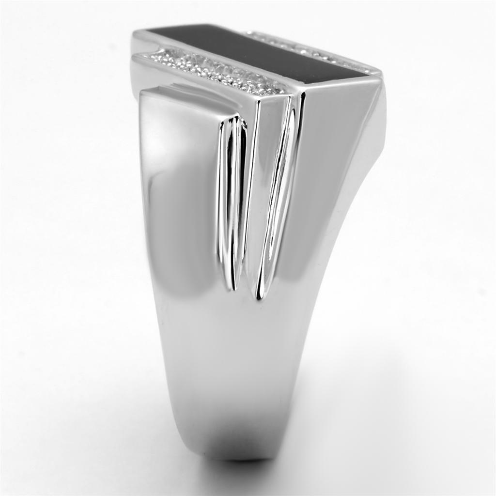 TS218 - Rhodium 925 Sterling Silver Ring with AAA Grade CZ  in Clear LuxuryLifeWay Online Store