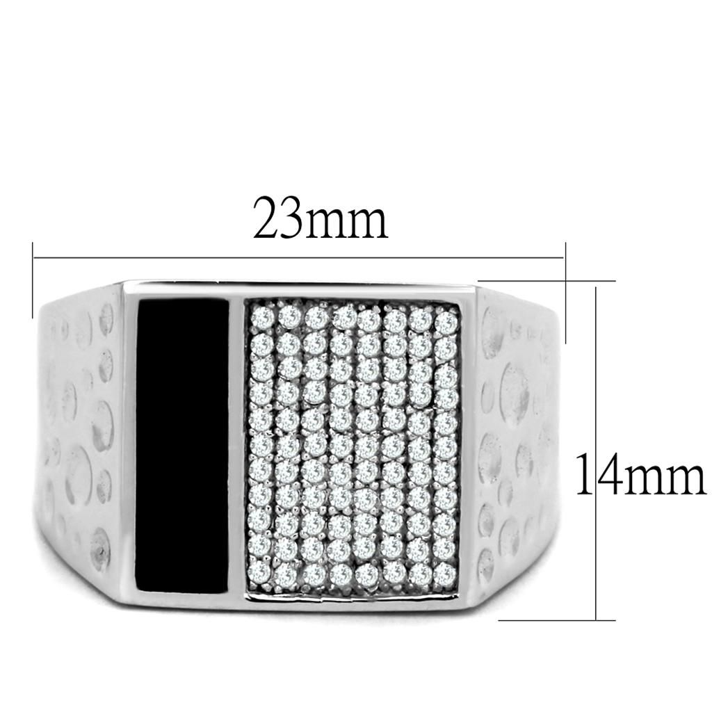 TS219 - Rhodium 925 Sterling Silver Ring with AAA Grade CZ  in Clear LuxuryLifeWay Online Store
