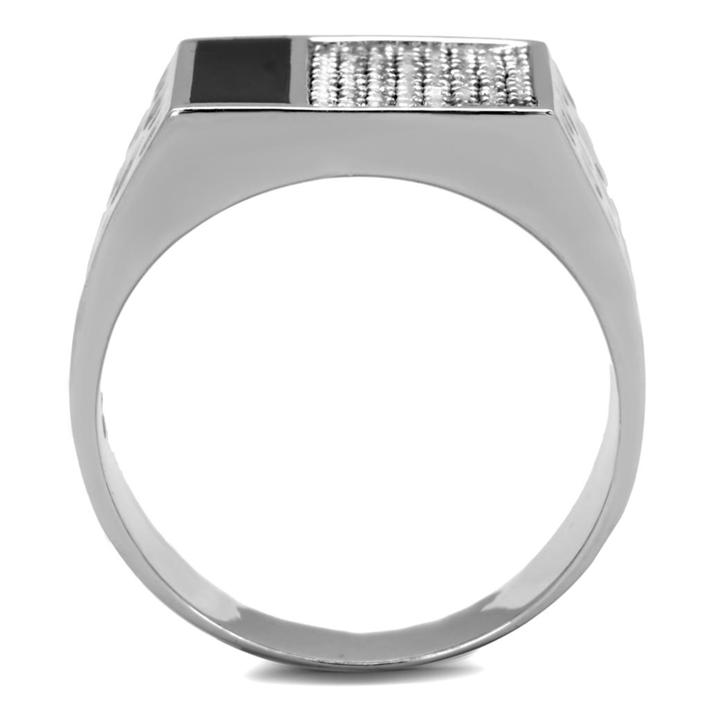 TS219 - Rhodium 925 Sterling Silver Ring with AAA Grade CZ  in Clear LuxuryLifeWay Online Store