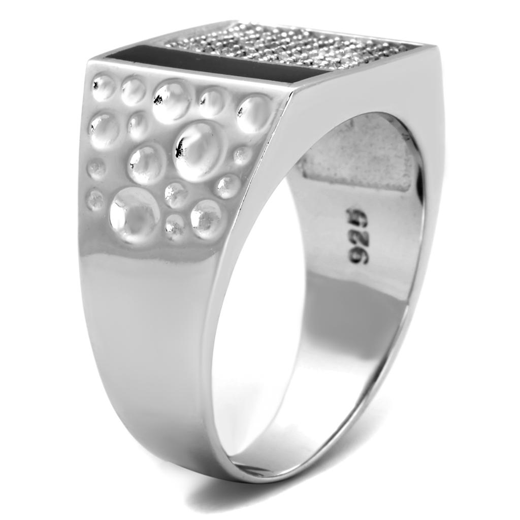 TS219 - Rhodium 925 Sterling Silver Ring with AAA Grade CZ  in Clear LuxuryLifeWay Online Store