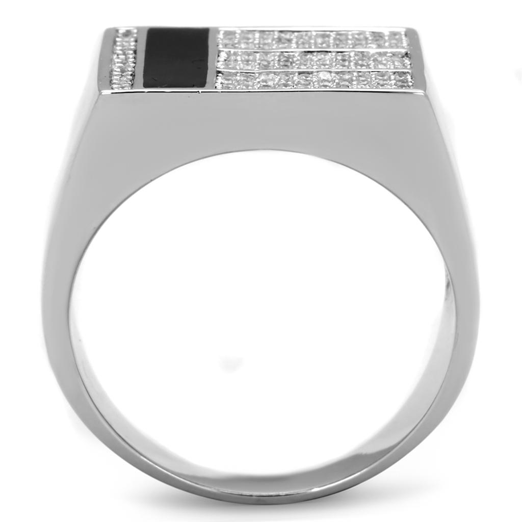 TS222 - Rhodium 925 Sterling Silver Ring with AAA Grade CZ  in Clear LuxuryLifeWay Online Store