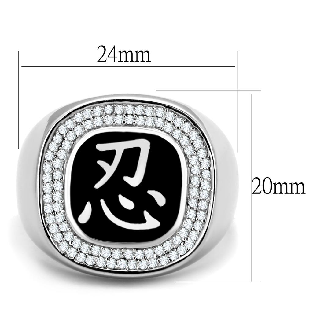 TS225 - Rhodium 925 Sterling Silver Ring with AAA Grade CZ  in Clear LuxuryLifeWay Online Store