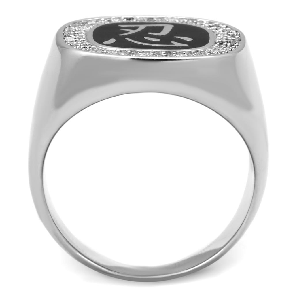 TS225 - Rhodium 925 Sterling Silver Ring with AAA Grade CZ  in Clear LuxuryLifeWay Online Store