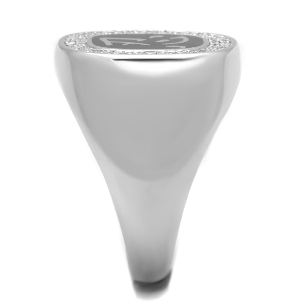 TS225 - Rhodium 925 Sterling Silver Ring with AAA Grade CZ  in Clear LuxuryLifeWay Online Store