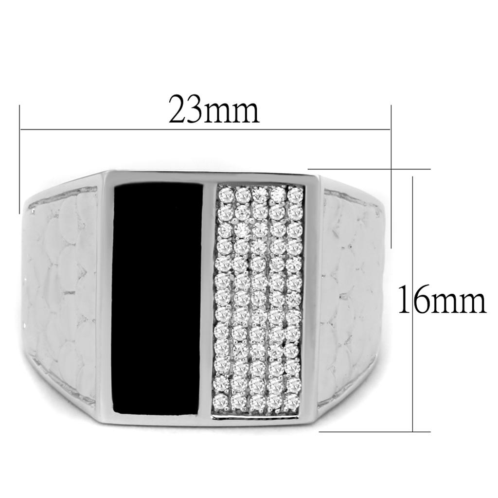 TS226 - Rhodium 925 Sterling Silver Ring with AAA Grade CZ  in Clear LuxuryLifeWay Online Store