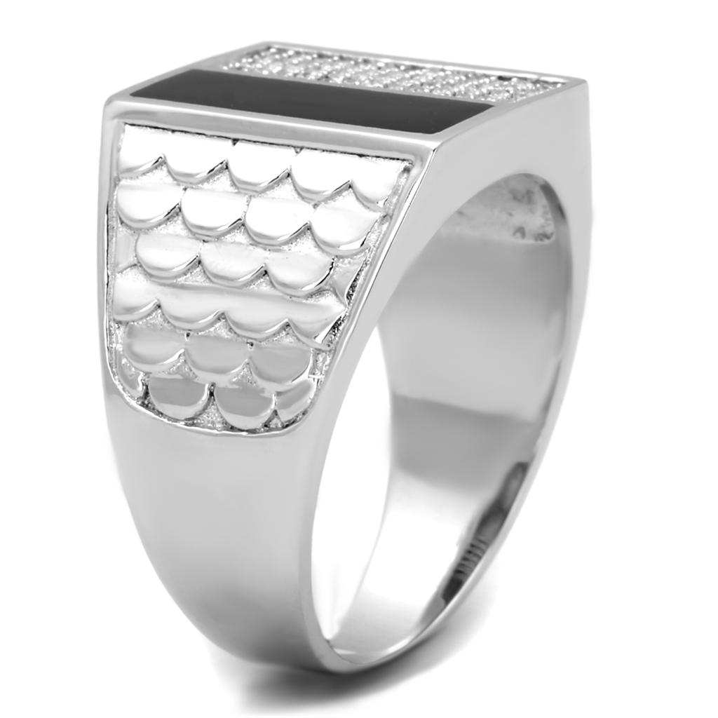 TS226 - Rhodium 925 Sterling Silver Ring with AAA Grade CZ  in Clear LuxuryLifeWay Online Store