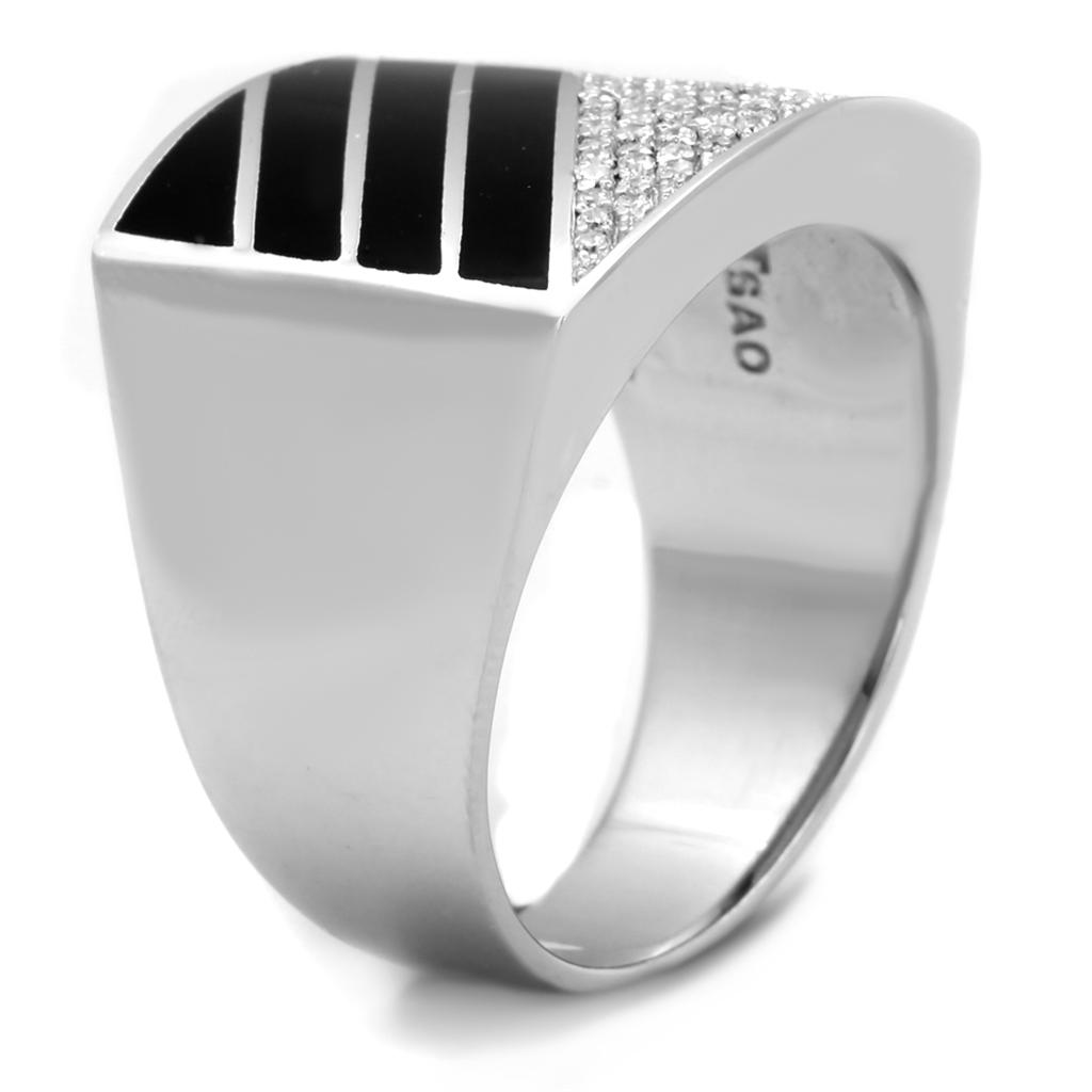 TS227 - Rhodium 925 Sterling Silver Ring with AAA Grade CZ  in Clear LuxuryLifeWay Online Store