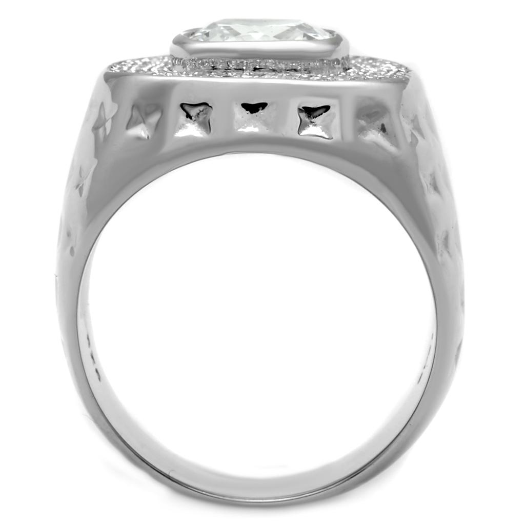 TS231 - Rhodium 925 Sterling Silver Ring with AAA Grade CZ  in Clear LuxuryLifeWay Online Store