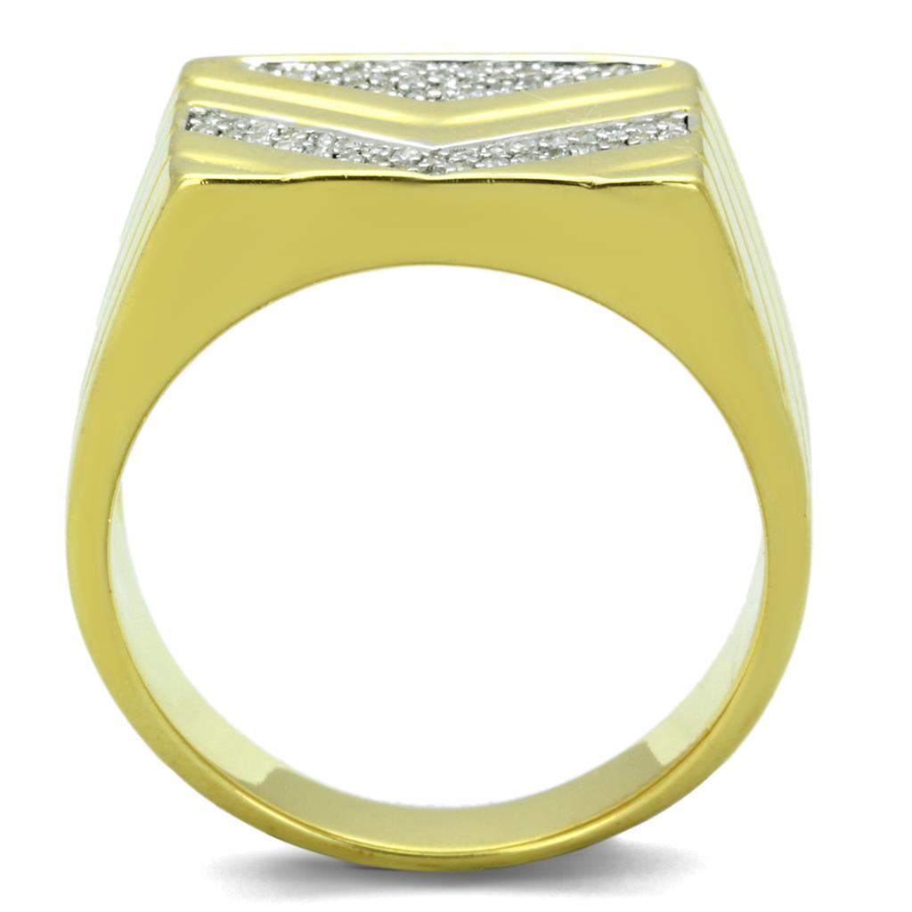 TS234 - Gold+Rhodium 925 Sterling Silver Ring with AAA Grade CZ  in Clear LuxuryLifeWay Online Store