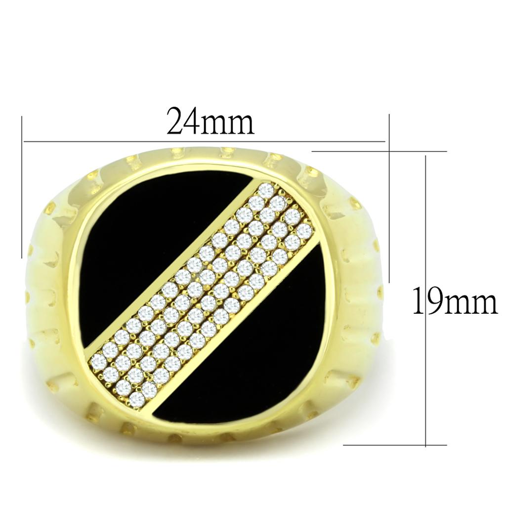 TS235 - Gold 925 Sterling Silver Ring with AAA Grade CZ  in Clear LuxuryLifeWay Online Store