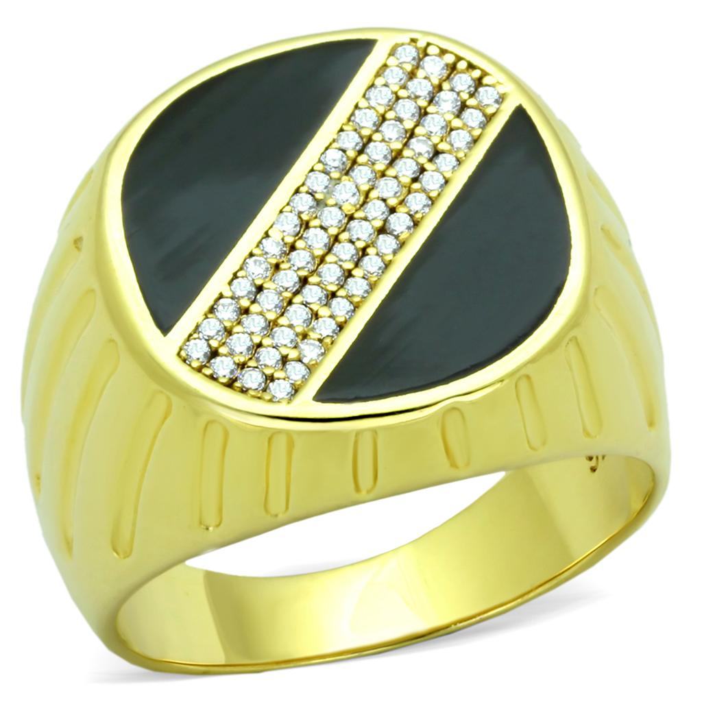 TS235 - Gold 925 Sterling Silver Ring with AAA Grade CZ  in Clear LuxuryLifeWay Online Store