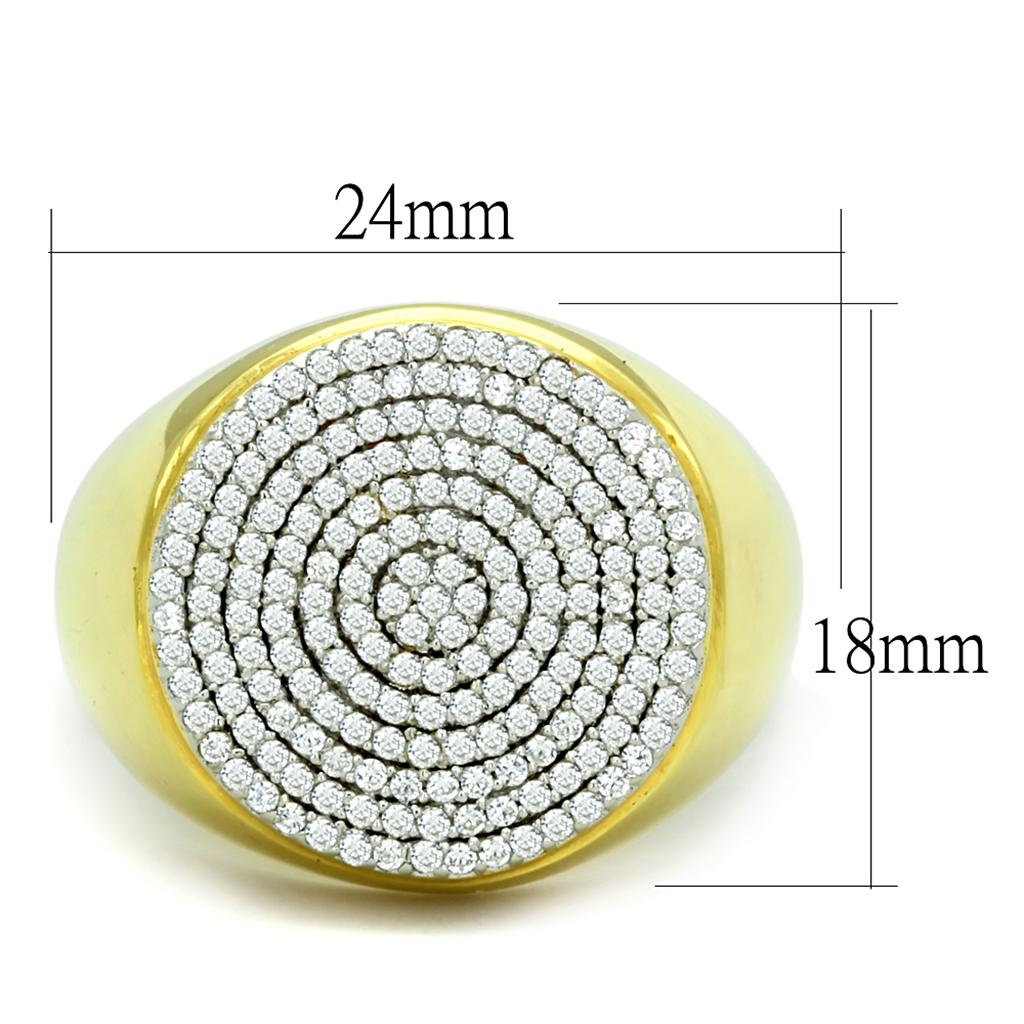 TS238 - Gold+Rhodium 925 Sterling Silver Ring with AAA Grade CZ  in Clear LuxuryLifeWay Online Store