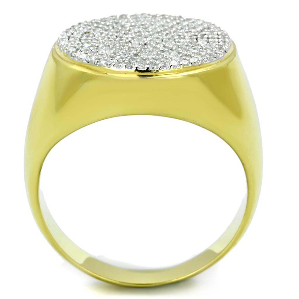 TS238 - Gold+Rhodium 925 Sterling Silver Ring with AAA Grade CZ  in Clear LuxuryLifeWay Online Store
