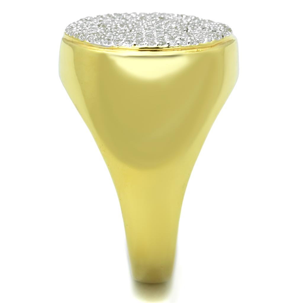 TS238 - Gold+Rhodium 925 Sterling Silver Ring with AAA Grade CZ  in Clear LuxuryLifeWay Online Store