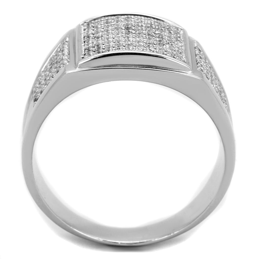 TS241 - Rhodium 925 Sterling Silver Ring with AAA Grade CZ  in Clear LuxuryLifeWay Online Store