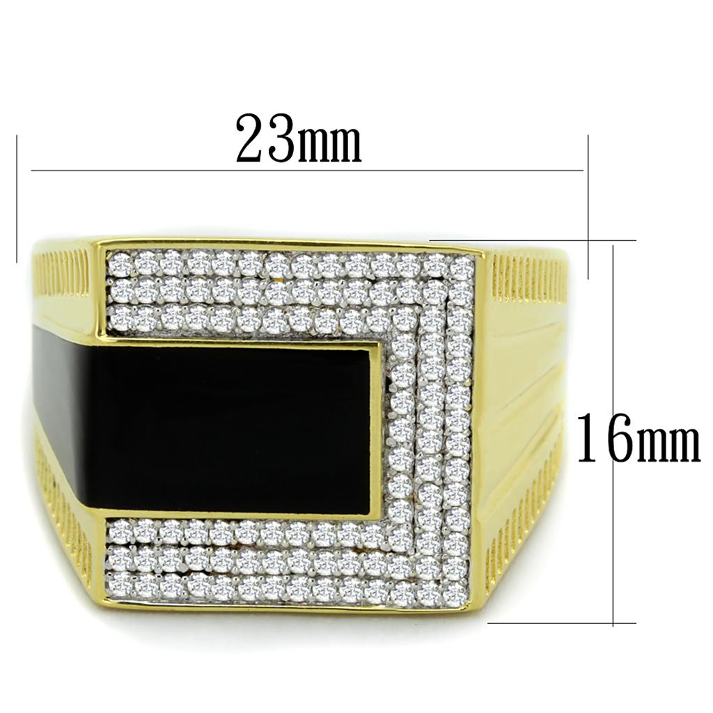 TS245 - Gold+Rhodium 925 Sterling Silver Ring with AAA Grade CZ  in Clear LuxuryLifeWay Online Store