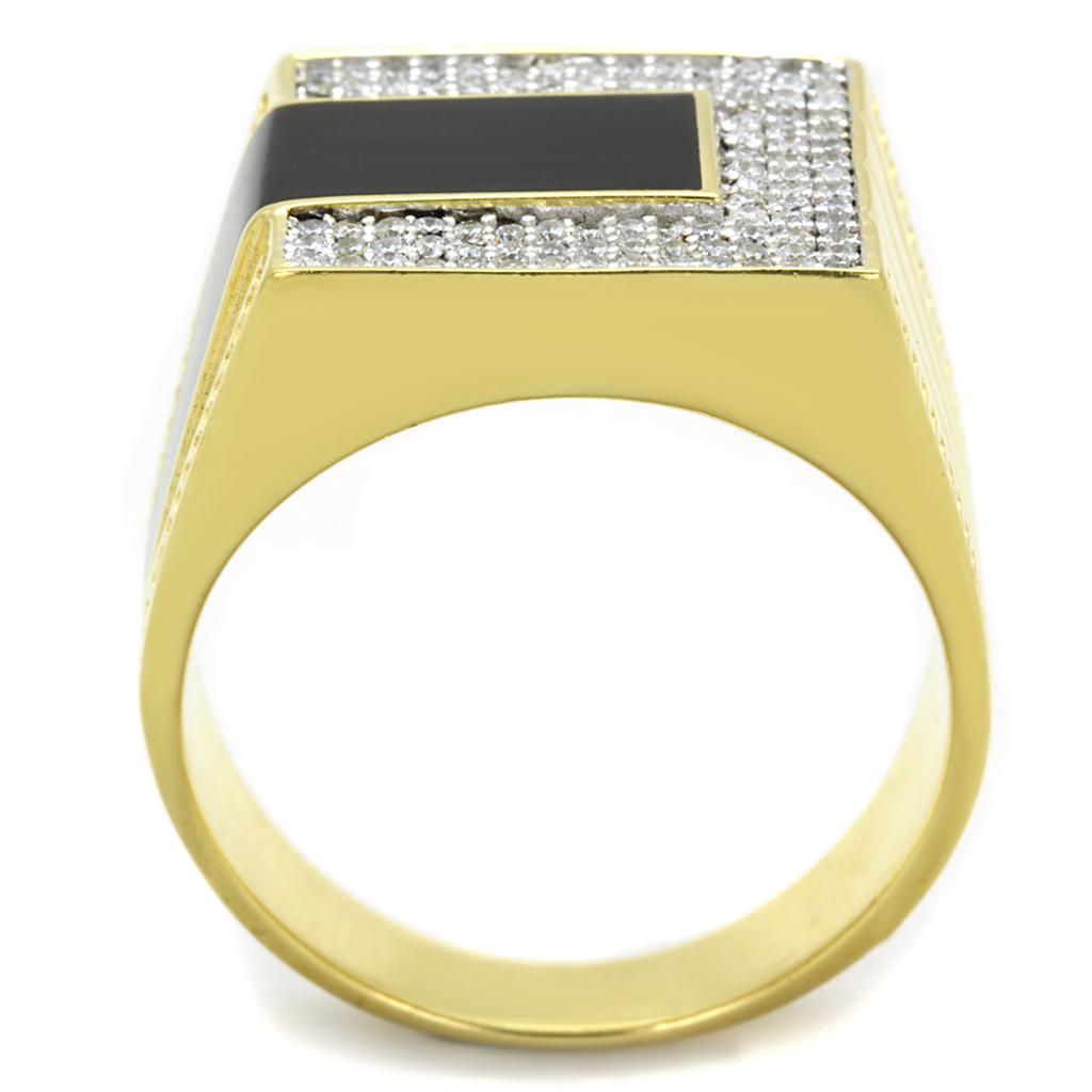 TS245 - Gold+Rhodium 925 Sterling Silver Ring with AAA Grade CZ  in Clear LuxuryLifeWay Online Store