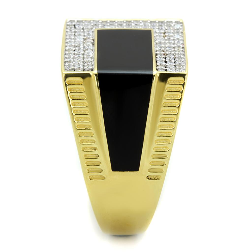 TS245 - Gold+Rhodium 925 Sterling Silver Ring with AAA Grade CZ  in Clear LuxuryLifeWay Online Store