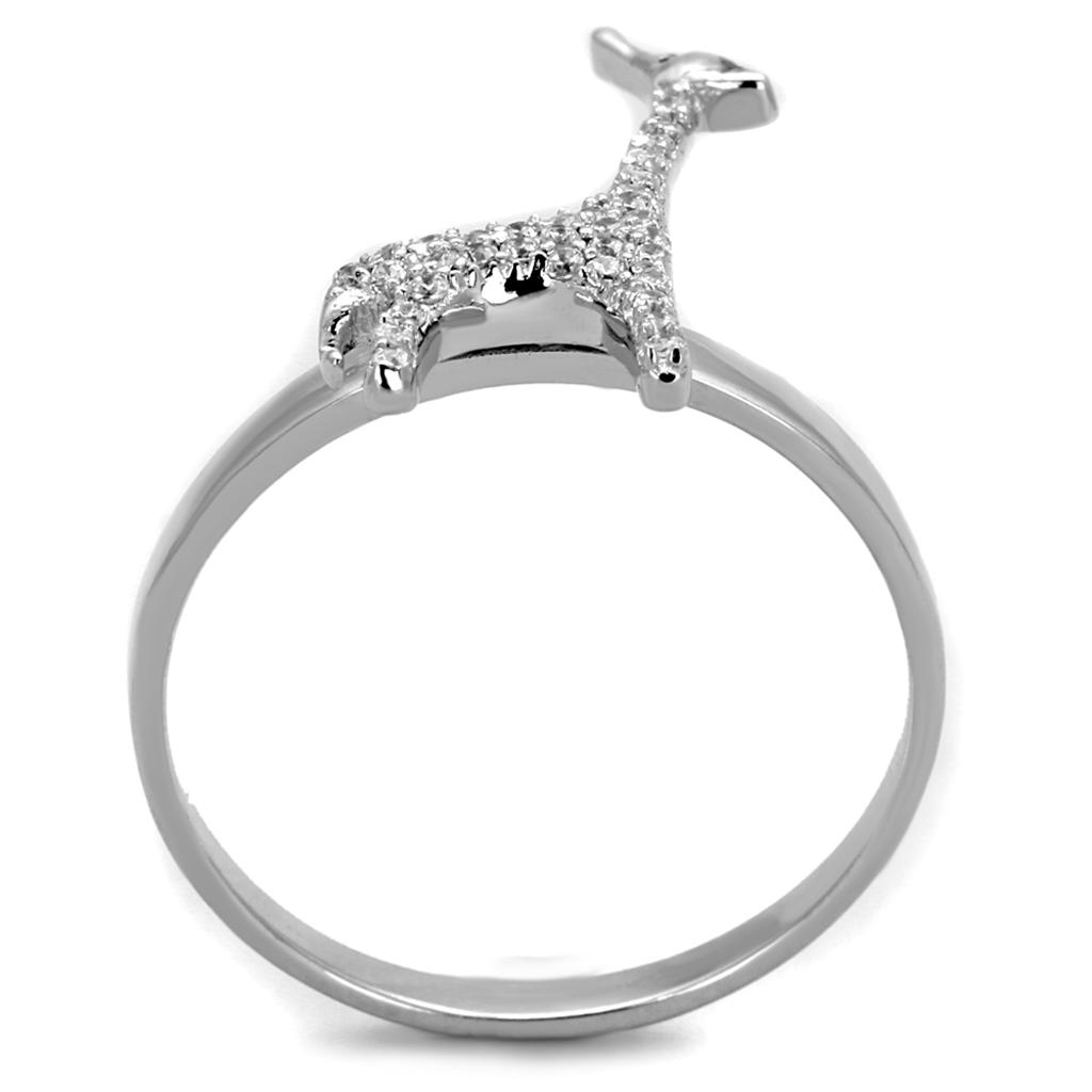 TS255 - Rhodium 925 Sterling Silver Ring with AAA Grade CZ  in Clear LuxuryLifeWay Online Store