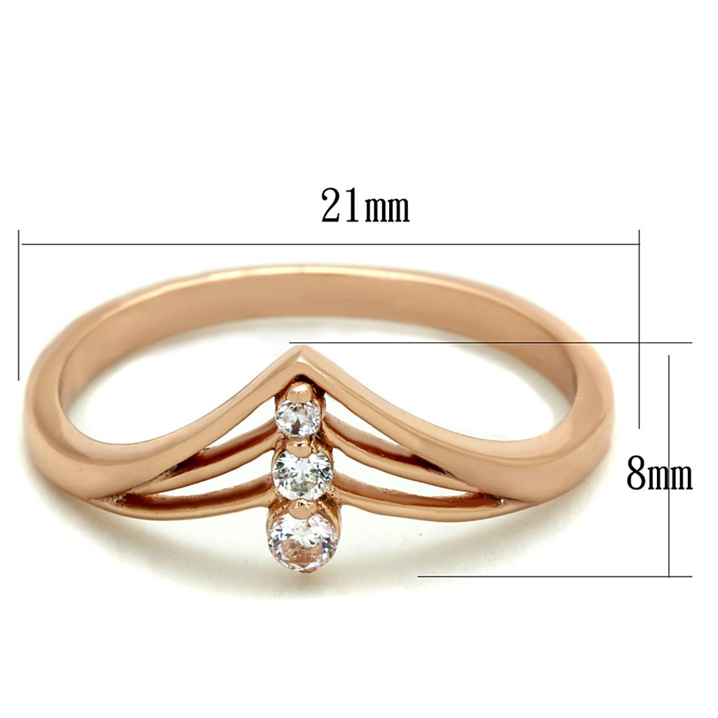 TS283 - Rose Gold 925 Sterling Silver Ring with AAA Grade CZ  in Clear LuxuryLifeWay Online Store