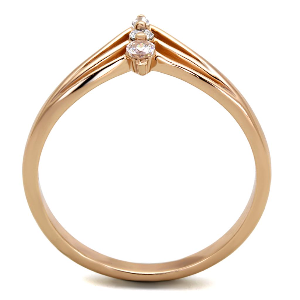 TS283 - Rose Gold 925 Sterling Silver Ring with AAA Grade CZ  in Clear LuxuryLifeWay Online Store