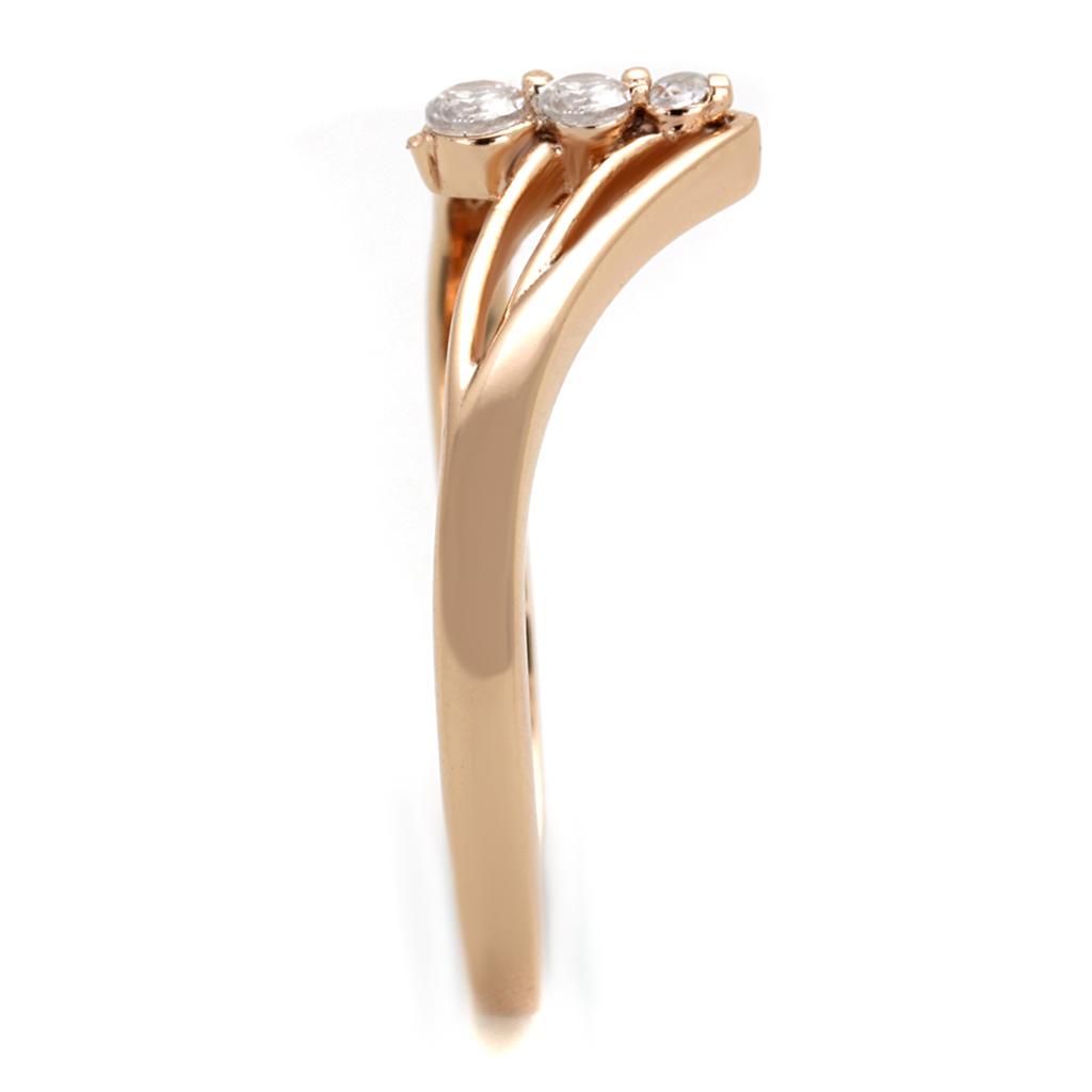 TS283 - Rose Gold 925 Sterling Silver Ring with AAA Grade CZ  in Clear LuxuryLifeWay Online Store