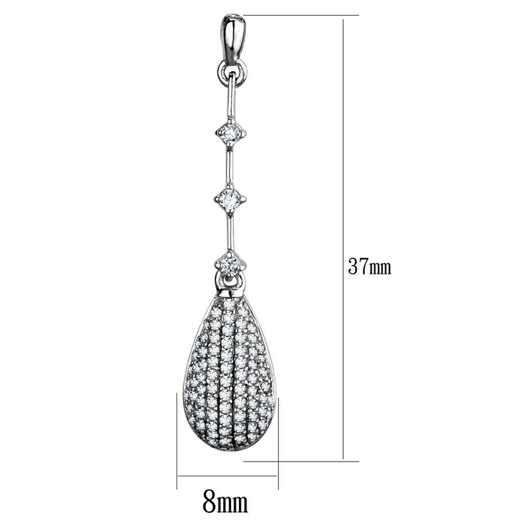 TS292 - Rhodium 925 Sterling Silver Earrings with AAA Grade CZ  in Clear LuxuryLifeWay Online Store