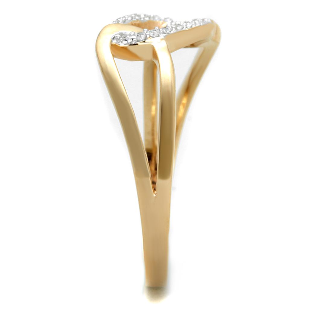 TS362 - Rose Gold + Rhodium 925 Sterling Silver Ring with AAA Grade CZ  in Clear LuxuryLifeWay Online Store