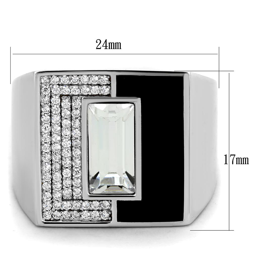 TS388 - Rhodium 925 Sterling Silver Ring with Top Grade Crystal  in Clear LuxuryLifeWay Online Store