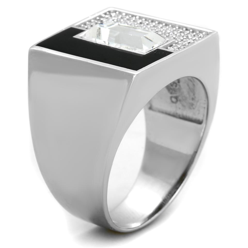 TS388 - Rhodium 925 Sterling Silver Ring with Top Grade Crystal  in Clear LuxuryLifeWay Online Store