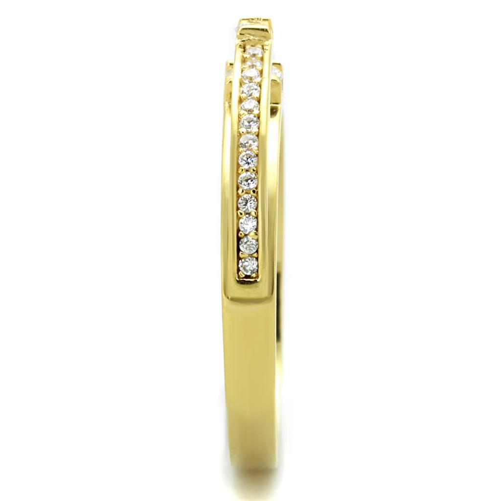 TS403 - Gold 925 Sterling Silver Ring with AAA Grade CZ  in Clear LuxuryLifeWay Online Store