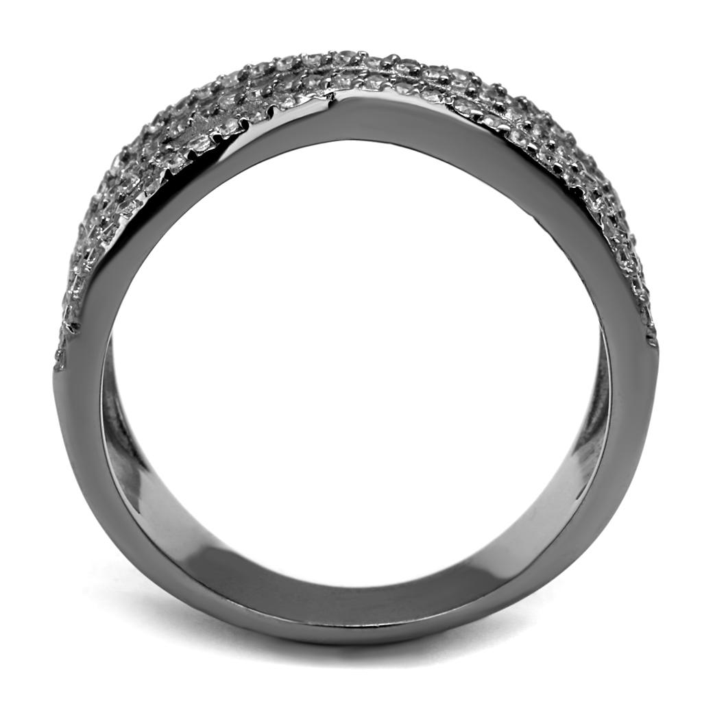 TS522 - Ruthenium 925 Sterling Silver Ring with AAA Grade CZ  in Amethyst LuxuryLifeWay Online Store