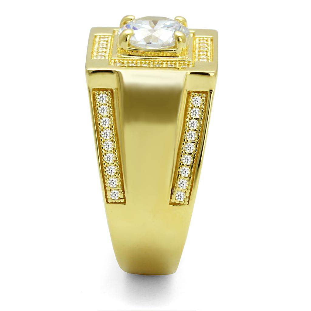 TS552 - Gold 925 Sterling Silver Ring with AAA Grade CZ  in Clear LuxuryLifeWay Online Store